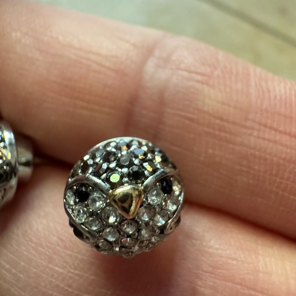 Fossil Silver and Gold Penguin Earrings